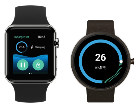 Imagen de smartwatch con app MyWallbox
